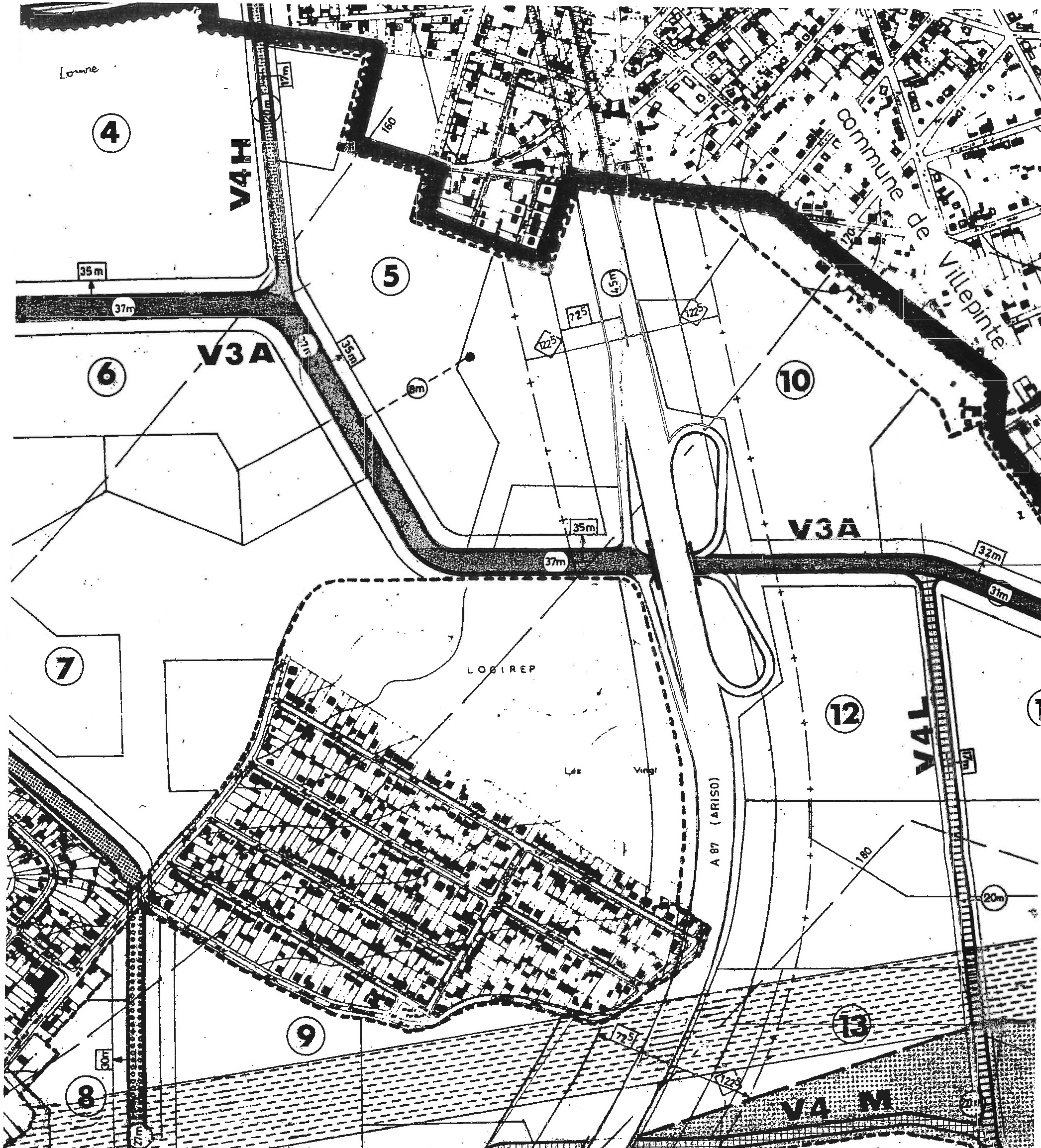 Plan d’aménagement de 1970. Source : Archives municipales de Sevran.